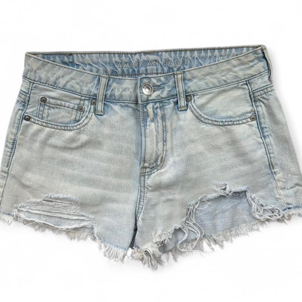 American Eagle Outfitters Women's Light Blue Tom Girl Denim Shorts